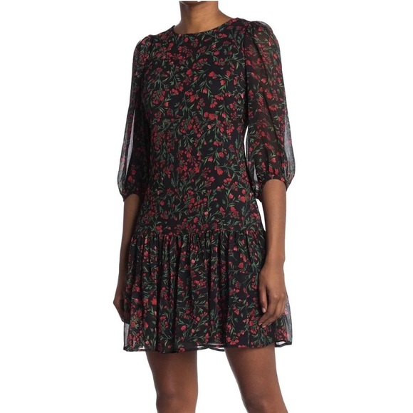 Calvin Klein Dresses & Skirts - Calvin Klein Women's Sheath 3/4 Sleeve Floral Pleated Dress Size: 8